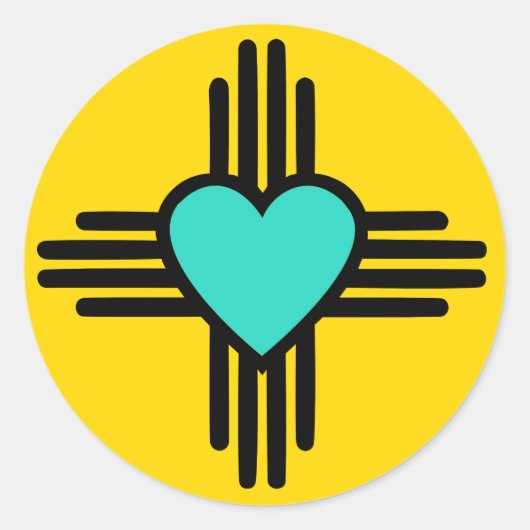 Sticker Rond Coeur Jaune Zia (Devant)