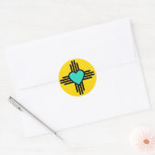 Sticker Rond Coeur Jaune Zia (Enveloppe)