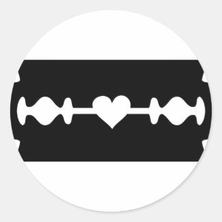 Sticker Rond coeur lame rasoir amour