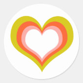 Sticker Rond Coeur Mariage Gras Retro Citrus (Devant)