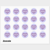Sticker Rond Coeur Merci Lavender (Feuille)