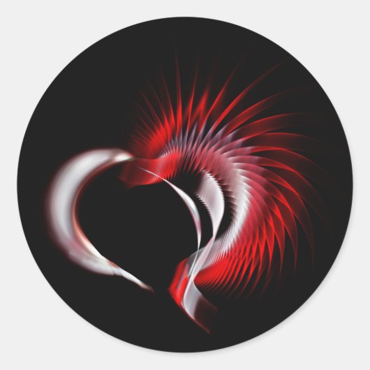 Sticker Rond Coeur métallique (Devant)