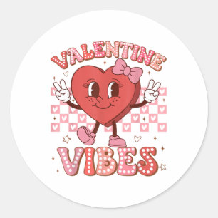 Sticker Rond Coeur mignon Bonne Valentines Chemises de Jour Pou