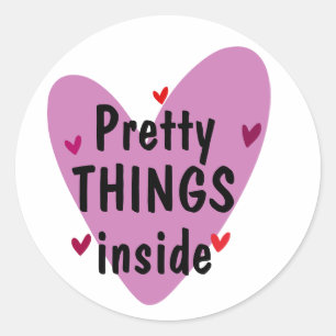 Sticker Rond Coeur mignon Texte personnalisé Petite entreprise
