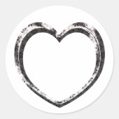 Sticker Rond Coeur motif personnalisé (Devant)