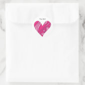 Sticker Rond Coeur motif rose (Sac)