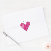 Sticker Rond Coeur motif rose (Enveloppe)
