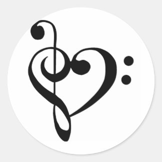 Sticker Rond Coeur musical