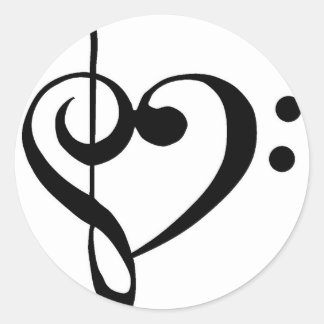 Sticker Rond Coeur musical