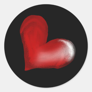 STICKER ROND CŒUR NOIR