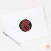 Sticker Rond Coeur noir anatomique (Enveloppe)