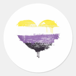 STICKER ROND COEUR NON BINAIRE