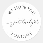 Sticker Rond Coeur Nous Espérons Que Vous Obtenez Lucky Mariage (Devant)