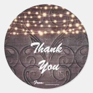 Sticker Rond Coeur Occidental sculpté dans le bois et les lumiè