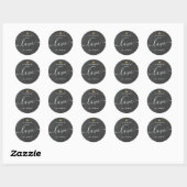 Sticker Rond Coeur Or moderne fait main avec amour par (Feuille)