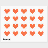 Sticker Rond Coeur orange (Feuille)
