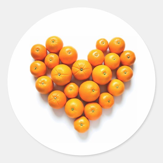 Sticker Rond Cœur Orange (Devant)