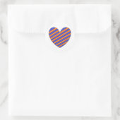Sticker Rond Coeur orange et bleu (Sac)