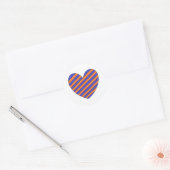 Sticker Rond Coeur orange et bleu (Enveloppe)
