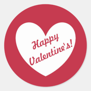 Sticker Rond Coeur personnalisable "Bonne Saint Valentin" en ro