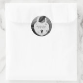 Sticker Rond Coeur personnalisé serrure mariage date autocollan (Sac)