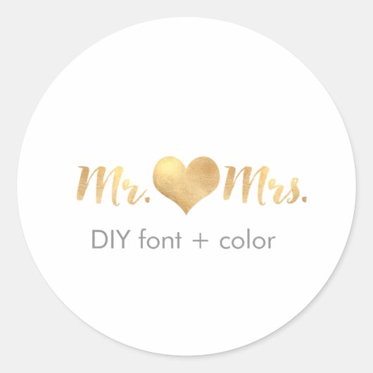 Sticker Rond Coeur PixDezine/mr&mrs/do-it-yourself couleur arri (Devant)
