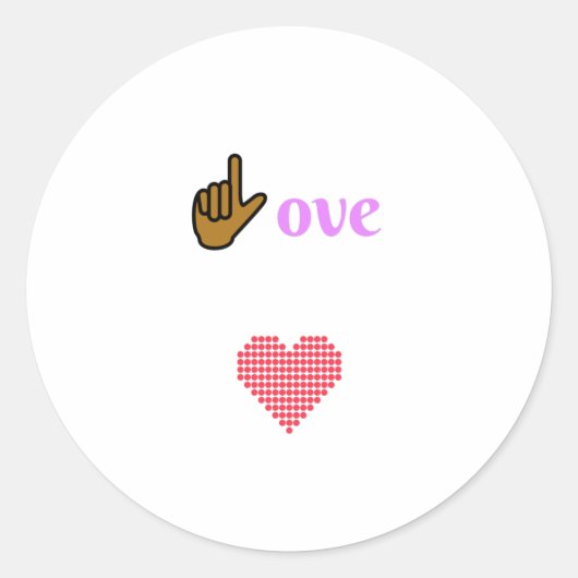 Sticker Rond Coeur plein d'amour (Devant)