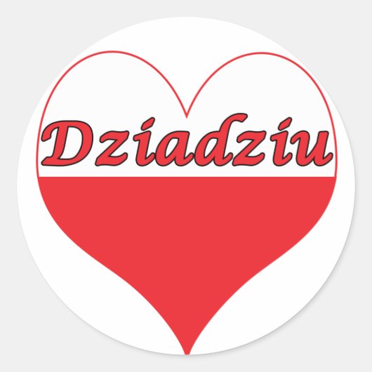 Sticker Rond Coeur polonais Dziadziu (Devant)