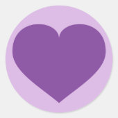 Sticker Rond Coeur pourpre (Devant)