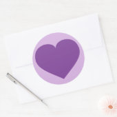 Sticker Rond Coeur pourpre (Enveloppe)