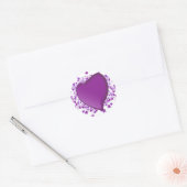 Sticker Rond Coeur pourpre (Enveloppe)