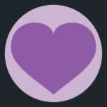 Sticker Rond Coeur pourpre<br><div class="desc">Cet autocollant rond présente un coeur légèrement violet. Cliquez sur "Personnaliser" pour redimensionner/repositionner l'image du coeur violet,  modifier la couleur de l'arrière - plan et/ou ajouter du texte personnalisé.</div>