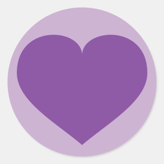 Sticker Rond Coeur pourpre (Devant)