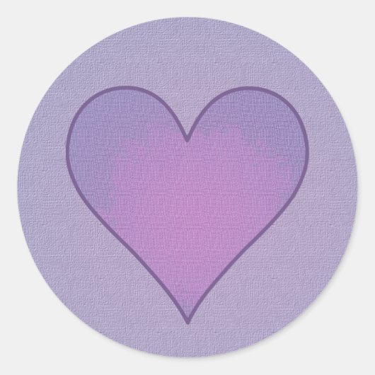 Sticker Rond Coeur pourpre (Devant)