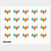 Sticker Rond Coeur Rainbow Kayak (Feuille)