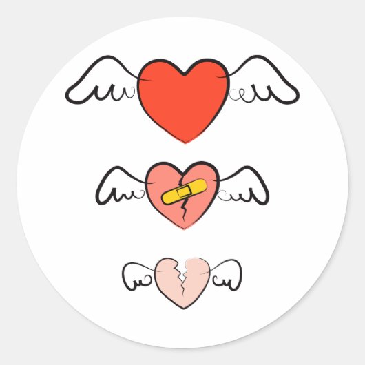 Sticker Rond Coeur réparé (Devant)