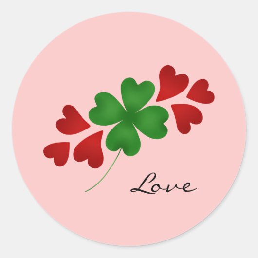 Sticker Rond Coeur romance shamrock (Devant)
