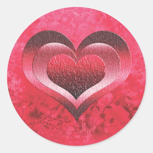 Sticker Rond Coeur rose (Devant)
