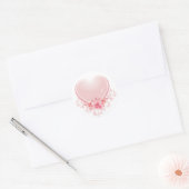 Sticker Rond Coeur rose (Enveloppe)