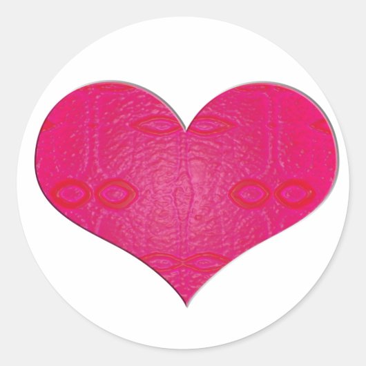 Sticker Rond coeur rose (Devant)