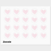 Sticker Rond Coeur rose aquarelle. Saint Valentin. Mariage Blus (Feuille)