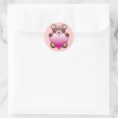 STICKER ROND COEUR ROSE DE L'OURS (Sac)