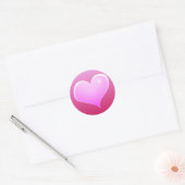 Sticker Rond Coeur rose étincelant (Enveloppe)