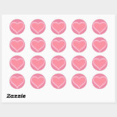 Sticker Rond Coeur rose flou personnalisable (Feuille)