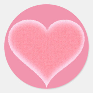 Sticker Rond Coeur rose flou personnalisable