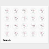 Sticker Rond Coeur rose Nous Citons Mariage Sanitizer Gel main (Feuille)