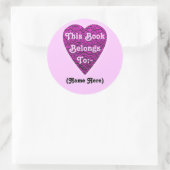 Sticker Rond Coeur rose profond. Conception Cardiaque À Motifs. (Sac)