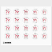 Sticker Rond Coeur rose rouge Baby shower arc-en-ciel Favoriser (Feuille)