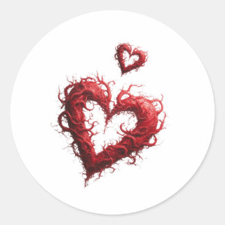 Sticker Rond Cœur rouge