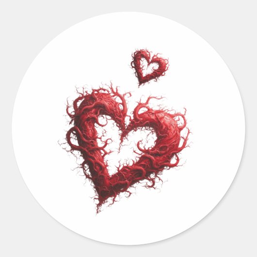 Sticker Rond Cœur rouge (Devant)